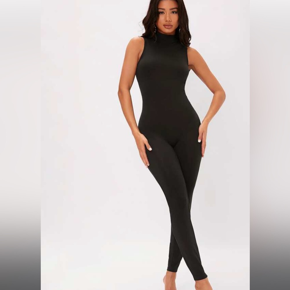 Black Highneck Jumpsuit Sz. S Tall